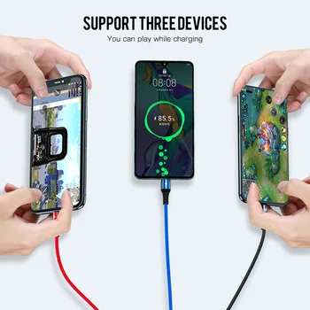 Super Charge 3 in 1 USB Кабел за Huawei за iPhone 12 11 Pro Max Fast Charge 8 Пинов Микро-USB Type C Кабел за Samsung OPPO