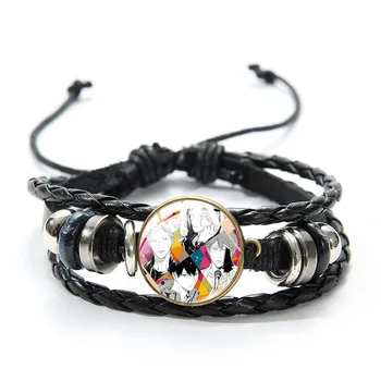 CHSXY Япония Аниме GIVEN Leather Bracelet Cartoons Art Photo Crystal Glass Kawaii Black Гривна For Fans Women Men Jewelry Gifts