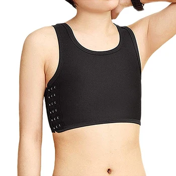 Les Lesbian Casual Дишаща Buckle Short Chest Breast Биндер 