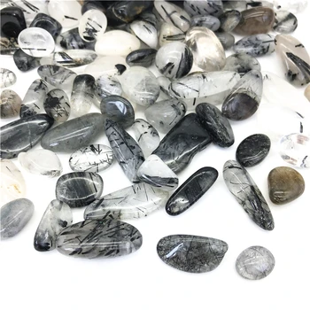 50 г 12-15 мм Естествена Черна Коса Кварц Рутиловый Crystal Rock Чип Изцеление Рейки Чакъл Камъни, Естествени Камъни и минерали