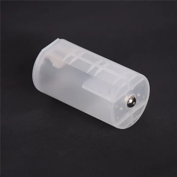 1pcs 2 AA To D Size Battery Holder Conversion Adapter Switcher Converter Case Бял Малък Размер