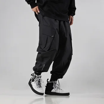 2021 Пролет Корейски Хип-Хоп Ежедневни Панталони Techwear Kpop Модни Пътеки Градинска Облекло Панталони За Мъже Harajuku Бягащи Тела Мъжки
