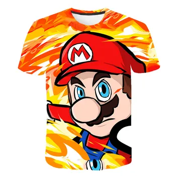 Лятна тениска с 3D-принтом Марио Chlidren's Clothing Сладко Fation T Shirt For Girls/Момчета Street Cool Customizable Printed T-тениски