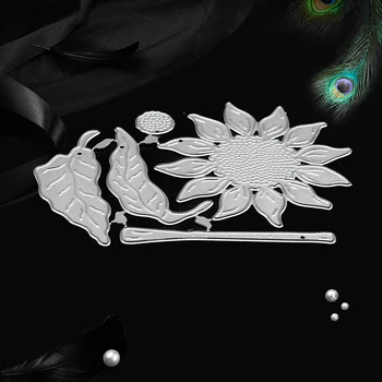 Метален нож да умре за слънчоглед цветя Шаблони Бележки Фотоалбум Релефни Карти Декорации DIY Занаятите