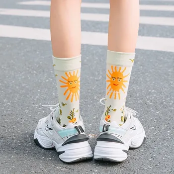 Нова Мода Унисекс Творчески Harajuku Смешни Чорапи Изкуство Абстрактна Живопис С Маслени Бои Чорапи Френски Стил На Жените И Мъжете Дивертидос Щастливи Чорапи