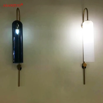 Nordic postmodern монтиран на стената лампа творчески ивица дневна спалня ночники стъклена лампа