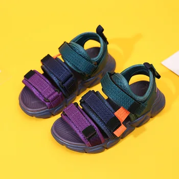 Детски сандали Модни цветни сандали за момчета Big Kids 2021 Нова Мека подметка За момичета, Спортни сандали Детски плажни обувки