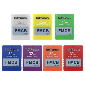 ALLOYSEED FMCB Free Mcboot Card 32mb Save Games Memory Card for Playstation2 Retro Video Game Console Blue Red Different Colors