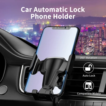 Gravity Auto Phone Holder Car Air Vent Клип Mount Mobile Stand Support For iPhone 12 11 Pro Xiaomi Samsung, Huawei LG Phone Stand