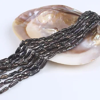 6-9mm Black бронзова перла Biwa Pearl Strand Пресноводная бижу за Бижута