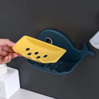 Подвижна Кит Сапунен Висящи Рафтове За Съдове Punch-free Plastic Wall Mounted Draining Storage Soap Holder Soap Box Dish