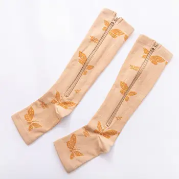 Дамски Компресия Чорапи с цип с Отворени Пръсти Предотвратяване на Разширени вени