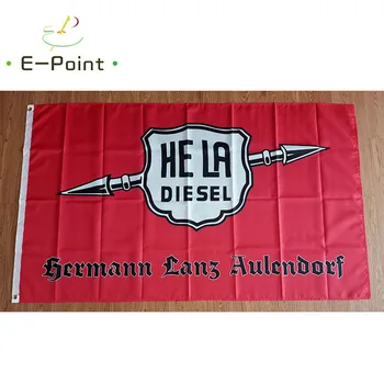Флаг HELA DIESEL Hermann Lanz Aulendorf Trecker 2ft*3 фут (60*90 см) 3 фут*5ft (90*150 см) Размер на Коледна Украса за дома
