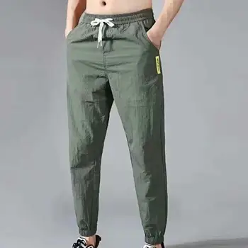 Мъжки Пътеки Ежедневни Панталони, Мъжки Панталони Плътен цвят Drawstring Лято Глезена Вързани Джобове на Панталони Мъжки Спортни Дрехи Спортни дрехи Streetwea