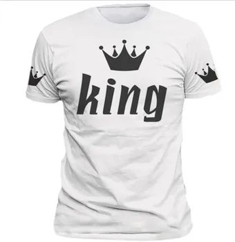 Ежедневни Ризи С Къс Ръкав Двойка King Queen Върховете King Queen T Shirt Summer Fashion Couple Tops