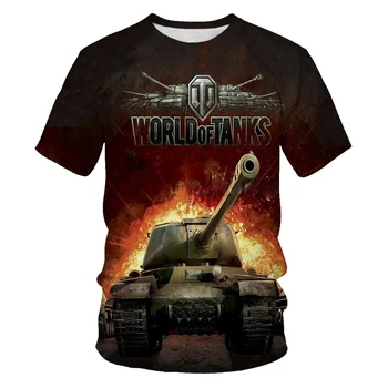 World of Tanks и други игри 3D печат модни мъжки и дамски тениски с къс ръкав са меки материали