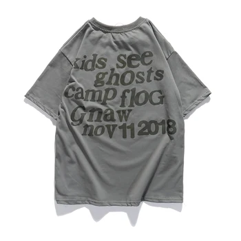 Мъжки t-shirt Kanye West Kids See Призраци Oversize Tour Айде печатна Ретро Свободна в памучна тениска Harajuku С къс Ръкав