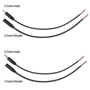 25 СМ 2pin удължителен кабел от 2,5 mm 3,5 мм Моно Жак Кабел Мъжки Женски Plug DIY Аудио Ремонт на Кабел Зарядно