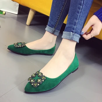 Дамски Модни Сладък Високо Качество на Синьо небе Комфорт Приплъзване на Летните Плоски Обувки Дама Зелен Комфорт Пролетта Мокасини Zapatos G6299