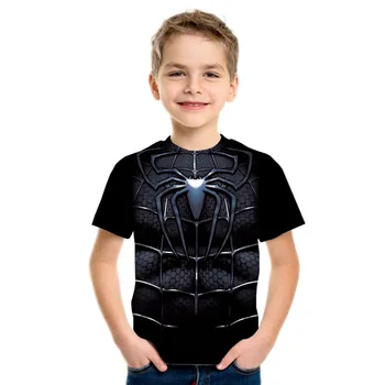 Disney Marvel Spiderman Мъжки момче Детски дрехи Фитнес тениска Бягане, Езда Фитнес Упражнения Мляко Топ Коприна