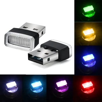 7 Цвята Mini USB LED Light Modeling Light Цветна Кола Околния Светлина Неон Вътрешна Атмосфера Декоративен Светлина Автомобилни Аксесоари