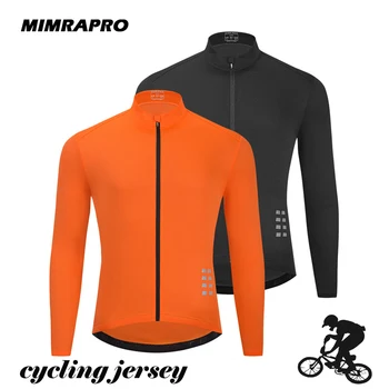 MIMRAPRO TEAM Пролет Лято С Дълъг Ръкав Колоездене Джърси Високо Качество на Велосипедни Състезания Тениска Черен Оранжев Велосипед Облекло 2 Цвята