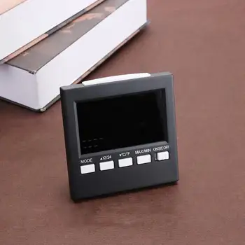 Интелигентна Метео Часовник с LCD Дигитален Дисплей Будилник Календар Влагомер Прогноза за Времето Станция Осветление за Повторение на Алармата