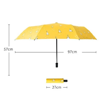 MLGB Cartoon Duck Sunny Rainy Umbrella Fashion Automatic Women Umbrella Ветрозащитный Три Сгъваеми Стоманени чадър