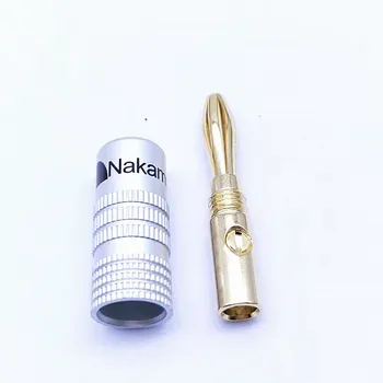100шт/50 чифта Nakamichi BANANA PLUGS 24-КАРАТОВО Златно покритие 4 ММ Банан Конектор с Винтовым ключалка За Аудио Съединители на Говорителите