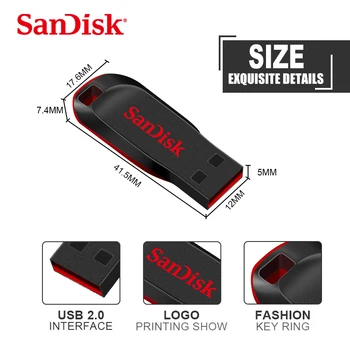 Оригинален Пясък CZ50 Cruzer Blade USB Flash Drive 16GB 32GB 64GB 128GB USB flash drive USB 2.0 memory stick pendrive Pen Drive