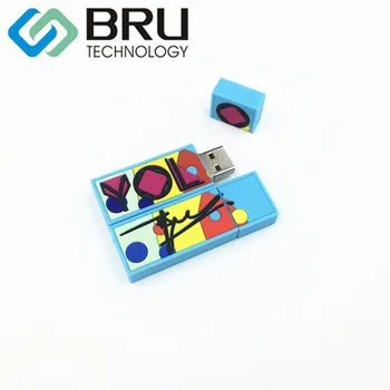 BRU 32GB64GB128GB USB Flash Drive Gift Customization PVC Silicone Pendrive Rubber OEM Memory Stick Open Мухъл Cartoon ЛОГО