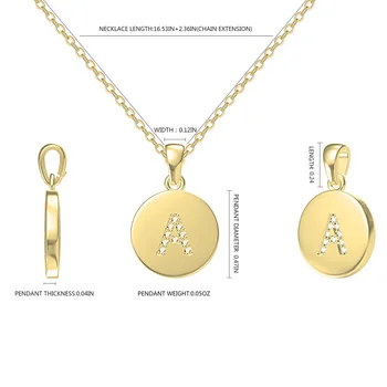 Високо Качество на Мода Злато през Цялата Стил Micro Pave AAA+ CZ 26 Главна Буква Името на Малък Медальон Чар Верига Огърлица За жени