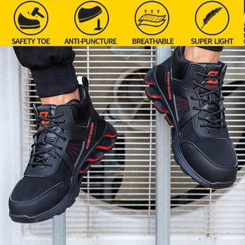Стоманена носковая Анти-Разбивающая Анти-Пронизваща и проникване на Защитни Обувки Дишаща Дезодорант Нескользящая Заваръчен работна Обувки за мъже
