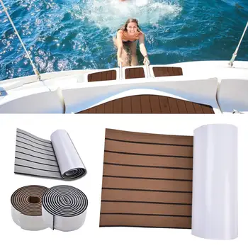 240x5.8см Boat Flooring Sheet EVA Foam Изкуствена Decking Sheet Non-Slip Boat Yacht Flooring Pad Self-Adhesive Boat Decking Mat Sheet