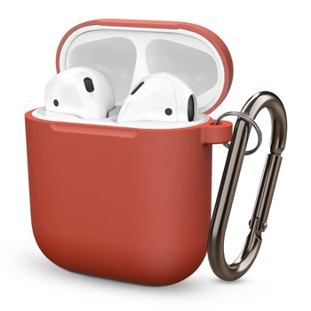 Мек Силиконов Калъф За Apple Airpods 1 2 Protector устойчив на удари Калъф за Носене За AirPods 2 1 Калъфи за слушалки С анти-изгубен брелком