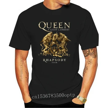 Queen And Adam Lambert Rhapsody Concert Tour 2020 Тениска 2 Страна Памук Мъжка Риза 2020 Унисекс Тениски
