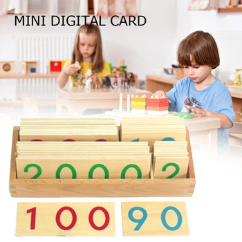 Детски Аритметични Играчки, Дървени Играчки Монтесори 1-9000 Последователност На Номериране Карта На Ранното Обучение По Ръководство Играчки
