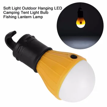 Преносим Открит Висящи 3 Светодиода Къмпинг Фенер Палатка Мека Светлина крушки Лампа Риболов Лов Градина Бял AAA Батерии