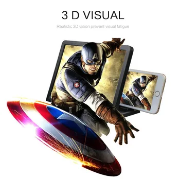 Универсален 3D Екран Усилвател на Мобилен Телефон под Лупа HD Поставка За Видео Сгъваем Екран Уголемени Очи Защитен Притежателя