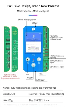 JC V1S Ture Тона Programmer for iPhone 7-11 Pro Max data read & write for truetone/lightness/touch/battery/fingerprint repair