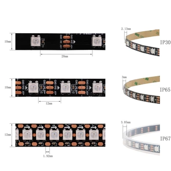 WS2812B RGB Led Strip 30/60/144Pixels/m IndividuaIIy Addressable Light With 5V Power Supply SP110E Bluetooth Контролер