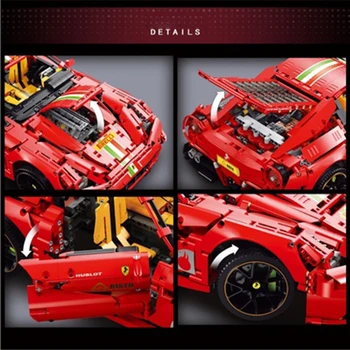 2021 ЗАПАС от 1:8 Високотехнологичен Ferrari F12 MOC 458 488 италиански супер състезателна спортна кола Speed champion модел строителни блокове тухли играчки