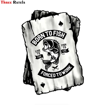 Three Ratels FC6 B&W Ace Playing Cards Design With Born to Fish Forced to Work Fishing 