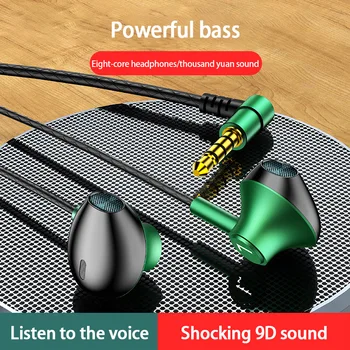 Намаляване на шума 3,5 мм Слушалки с Кабел Метал В Ушите Слушалки 9D Звук Стерео Слушалки С Вграден Микрофон PC Лаптоп Слушалки