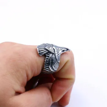 HNSP Пънк Eagle Регулируем Пръстен За Мъже Male E Boy Silver Color Готика Jewelry Gift на Едро