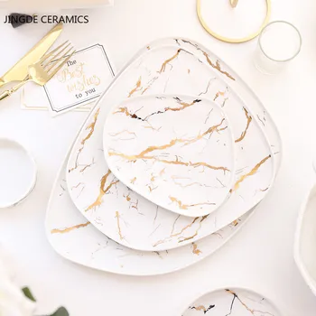 Директен маркетинг творчески пном пен мрамор Западна керамична купа чиния домашно ресторант хотел пържола салата за декорация на тавата за съхранение