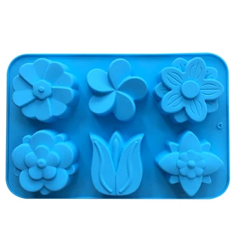 3D Лале цвете силикон сапун мухъл САМ торта де инструменти шоколад червило конфетария мухъл аксесоари за печене Безплатна Доставка