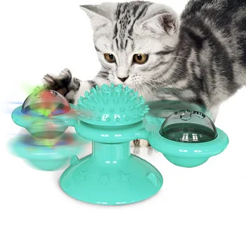 Умен котка вятърна мелница играчка масаж на въртящата се котка играчка, с котешка мента led сферична почистване на зъбите играчка пет play ball пет ivan toy