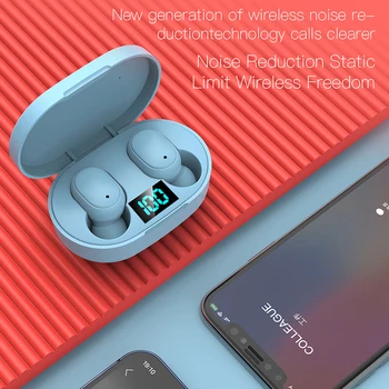 BOHM Нов E6s Смарт Дигитален Дисплей Bluetooth-Слушалки Безжични Слушалки HIFI Стерео Слушалки в ушите Водоустойчив Спортен Слушалка