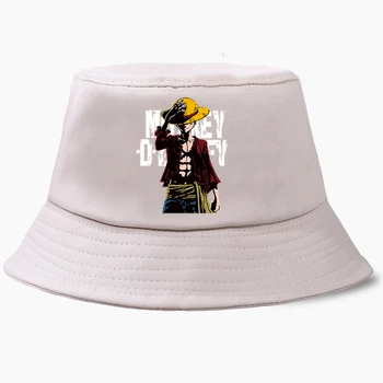 Японското аниме One Piece Luffy Bucket Hat Panama Cap The Pirate King Harajuku Сламена Шапка на Жените и Мъжете Открит Слънцезащитен крем, Шапки Шапки